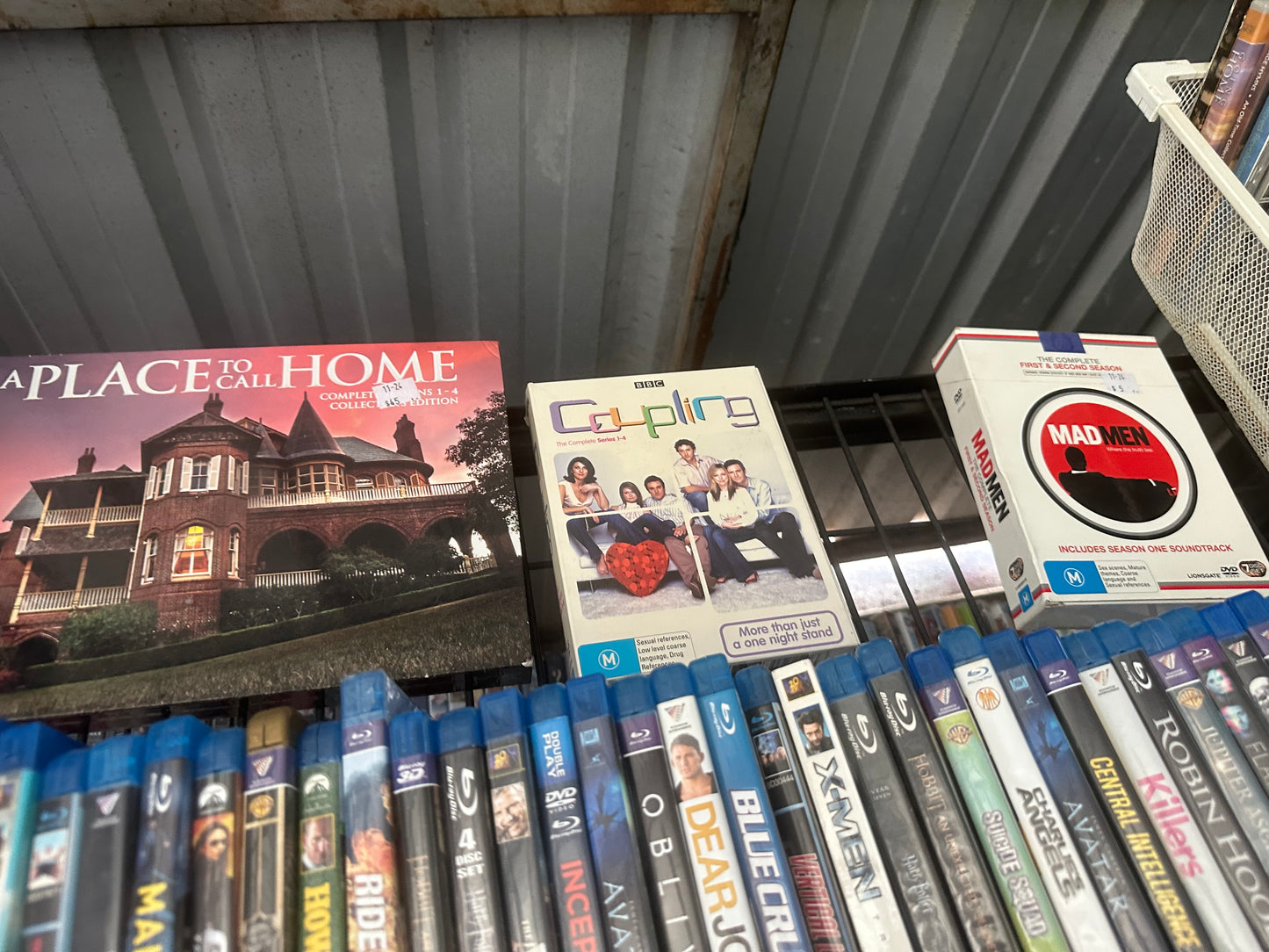 DVDs and blurays dvds $2 each boxed sets $5 per season blurays $5 each