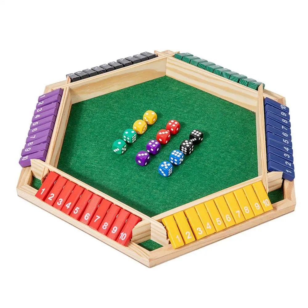 Wooden Dice Game Shut The Box for 4-6