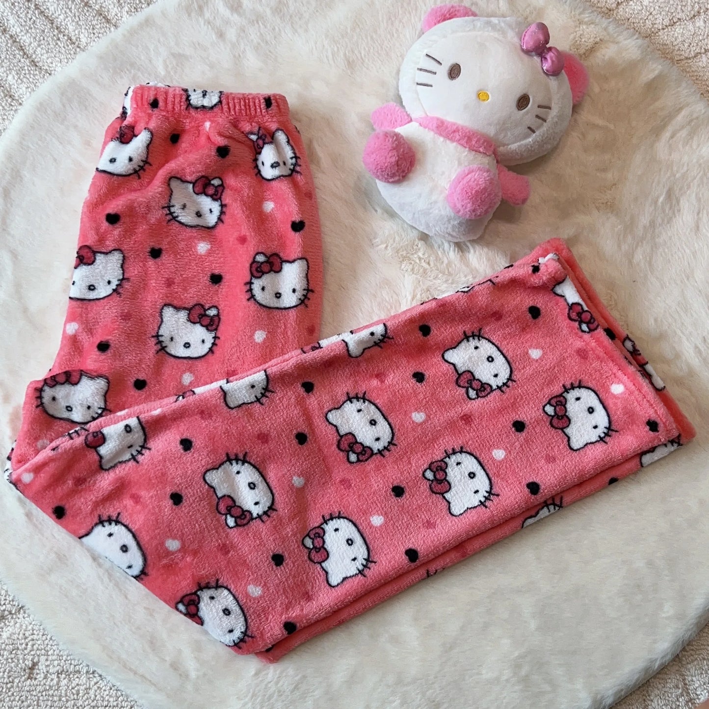Hello Kitty Sanrio Pajamas Pants Black Pink