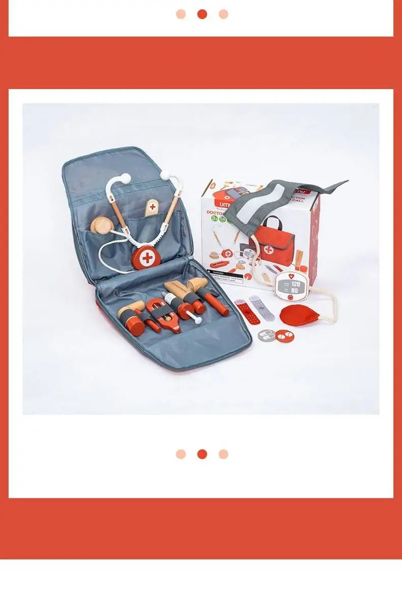 Wooden Pretend Play Red dr set