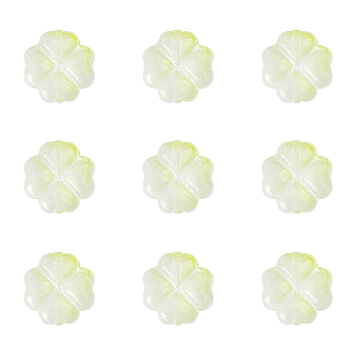 About20Pcs Glass Four Leaf Flower Beads Scattered Beads Handmade