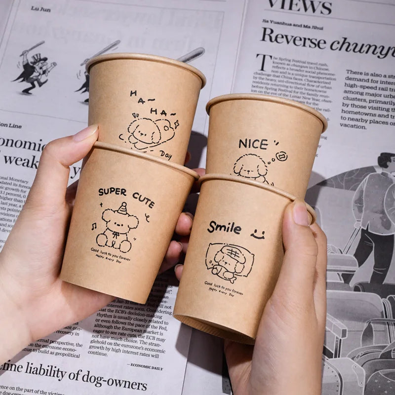 50PCS Disposable Biodegradable Paper Cup