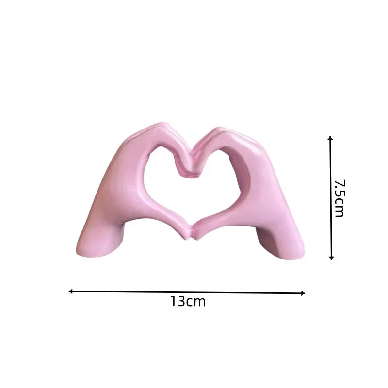Creative Heart Hand Statue Resin