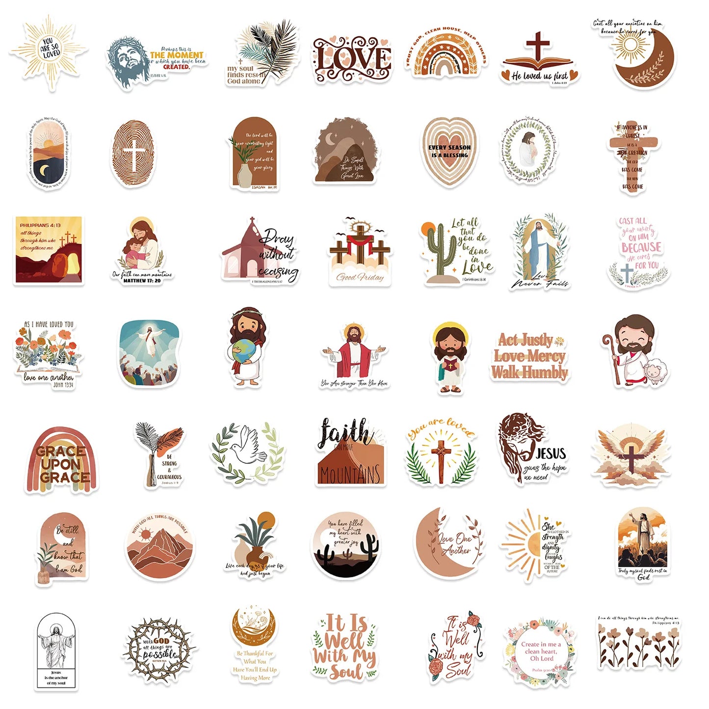 50Pcs Jesus Bible God Christian Stickers