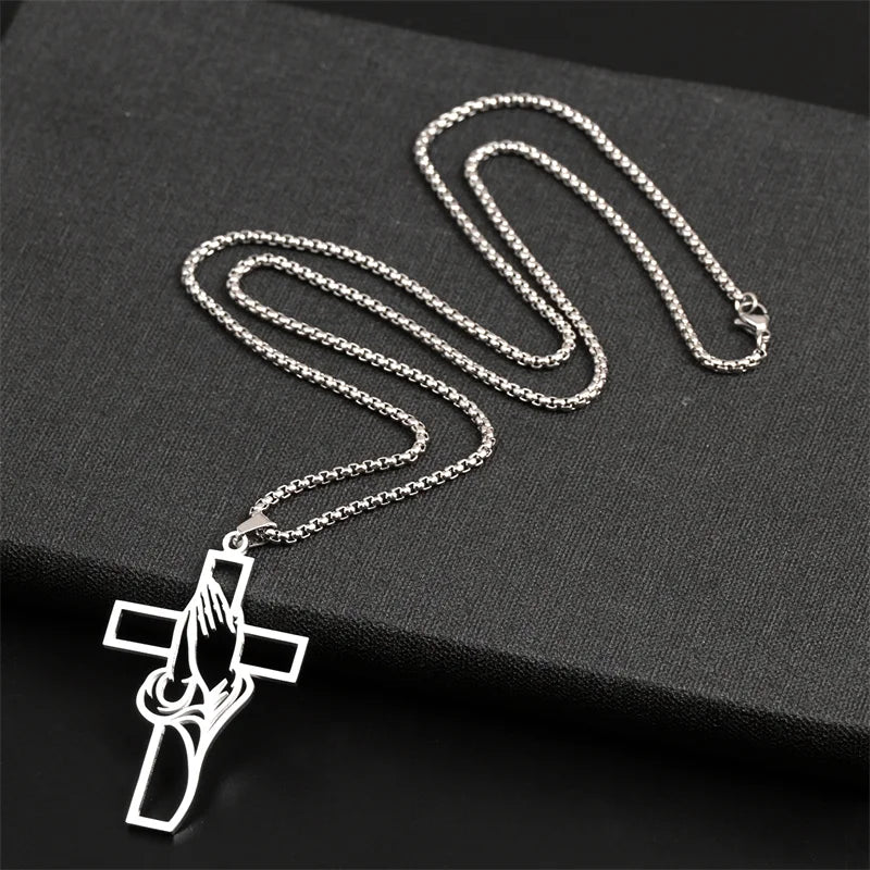 Christian Bible Cross Chain Necklace Stainless Steel pendant Necklace