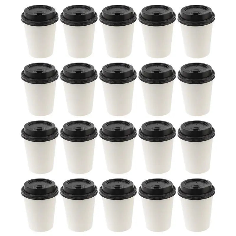 Paper Cup Disposable Takeaway Double Layer Coffee Cup with Lid