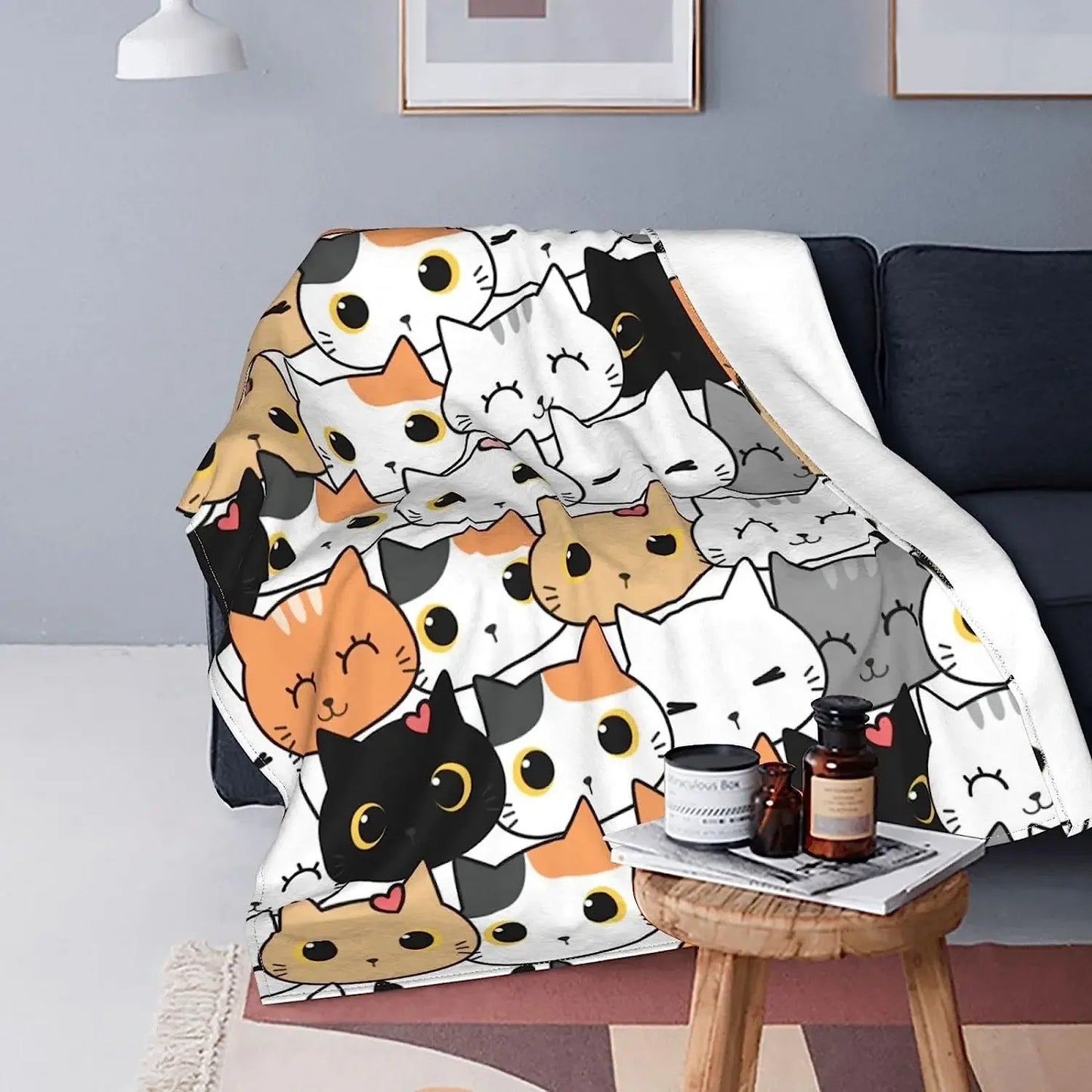 Cute Cat Blanket, Warm Blankets