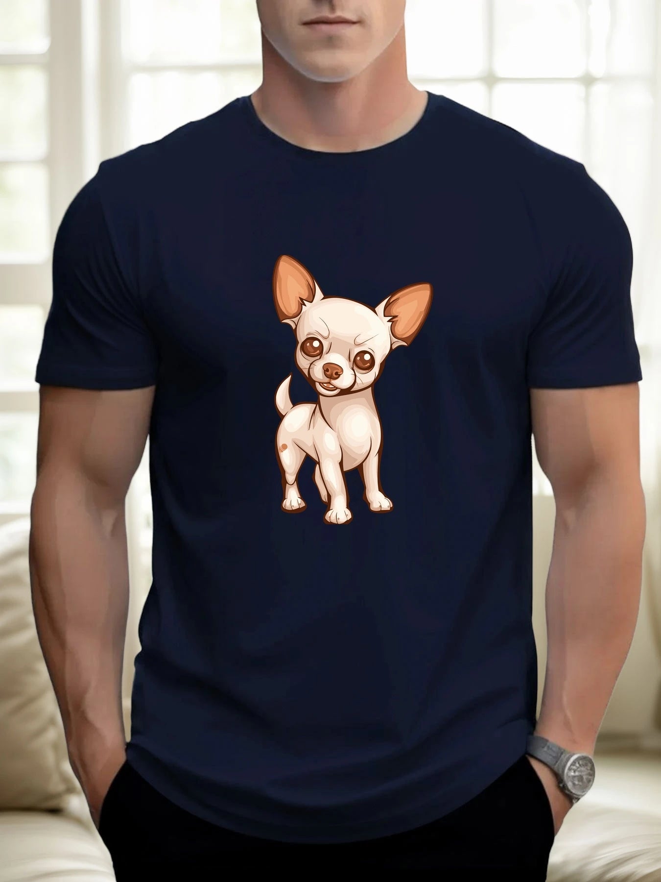 T Shirt For Mens Chihuahua 100%