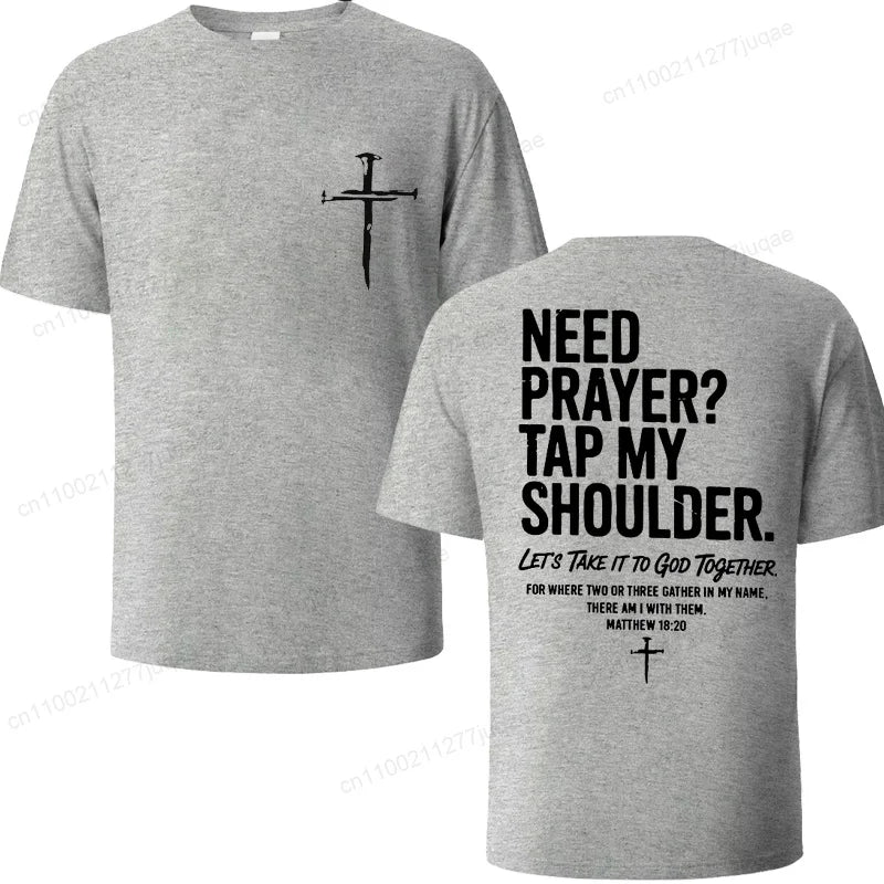 Vintage Christian Faith T Shirt Need Prayer Tap My shoulder