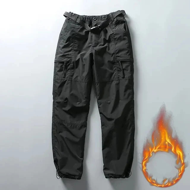 Thick Waterproof Fleece Cargo Pants Men Women Winter Outdoor Multi-pockets