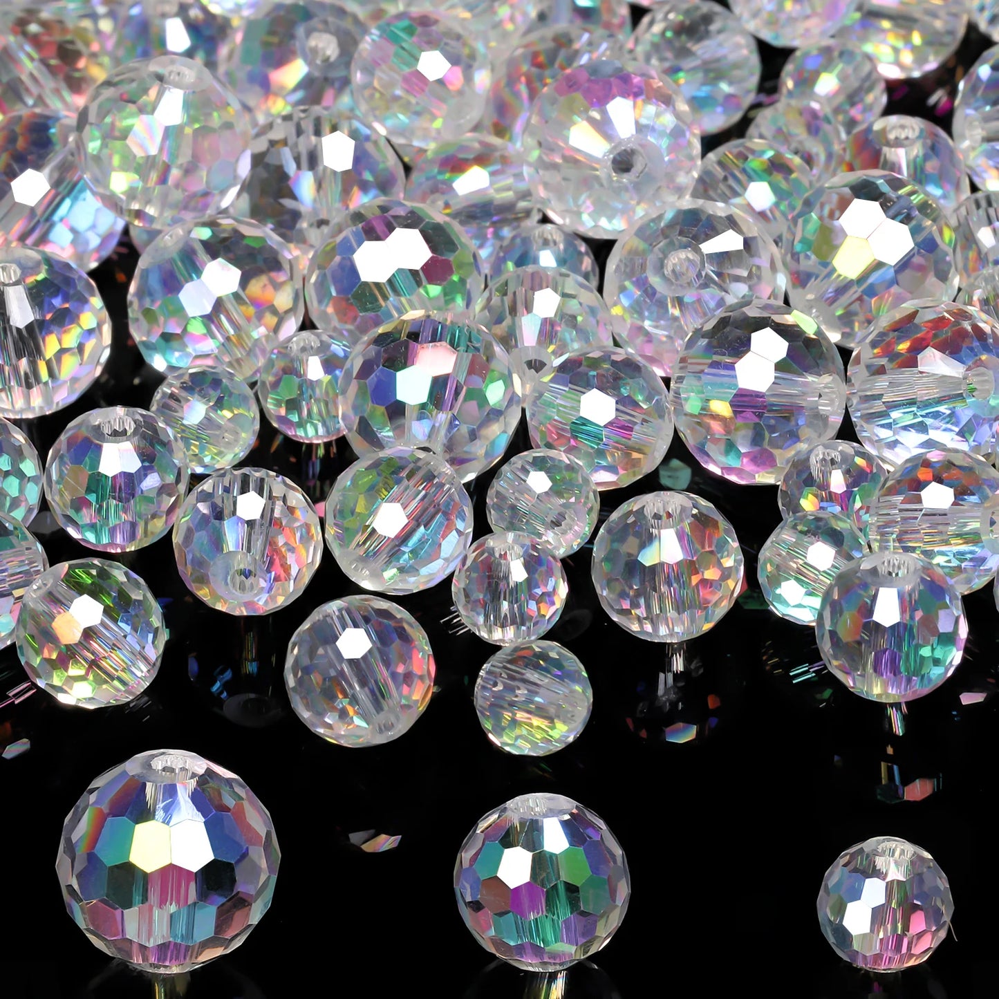 Crystal Glass Beads 6-10mm Faceted