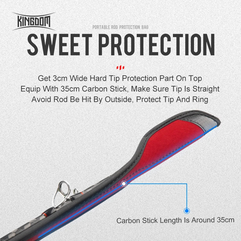 Kingdom Spinning Fishing Rods 102cm-152cm Casting Rod Protection Rope