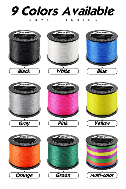 JOF Braid Fishing line 300M 500M 1000M 4 Strands  10-82lb