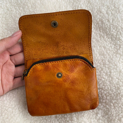 Vintage Style Men Leather Coin