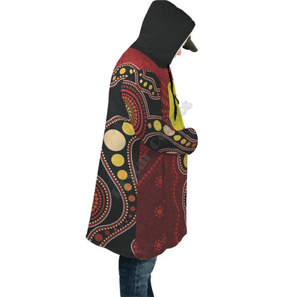 Winter Men For Women Hooded cloak Aboriginal Naidoc Week Purple Turtle