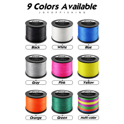 JOF Braid Fishing line 300M 500M 1000M 4 Strands  10-82lb