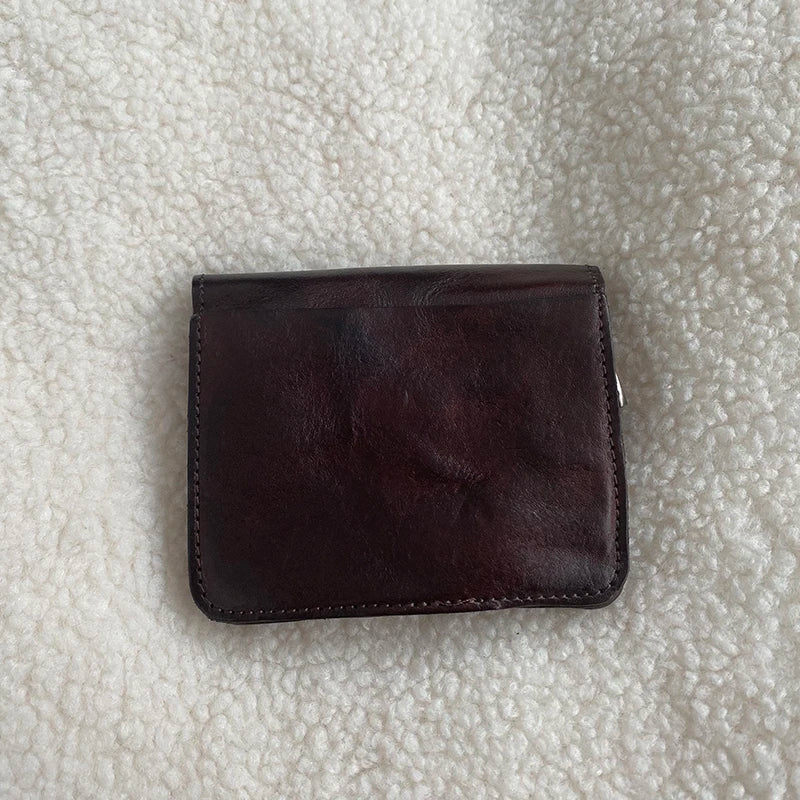 Vintage Style Men Leather Coin