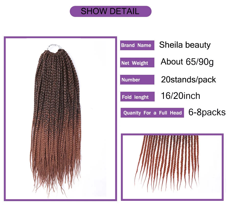 Box braid Synthetic Braiding Hair Extensions