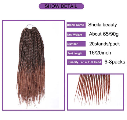 Box braid Synthetic Braiding Hair Extensions