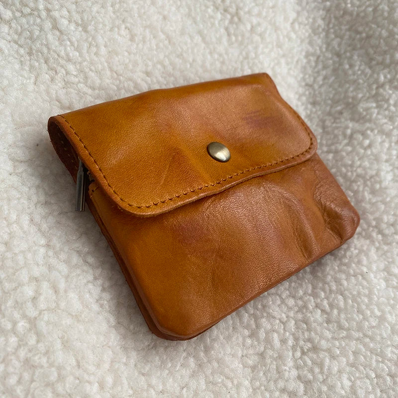 Vintage Style Men Leather Coin