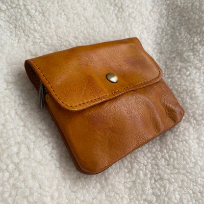 Vintage Style Men Leather Coin