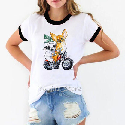 Chihuahua Riding A Motorcycle tshirt