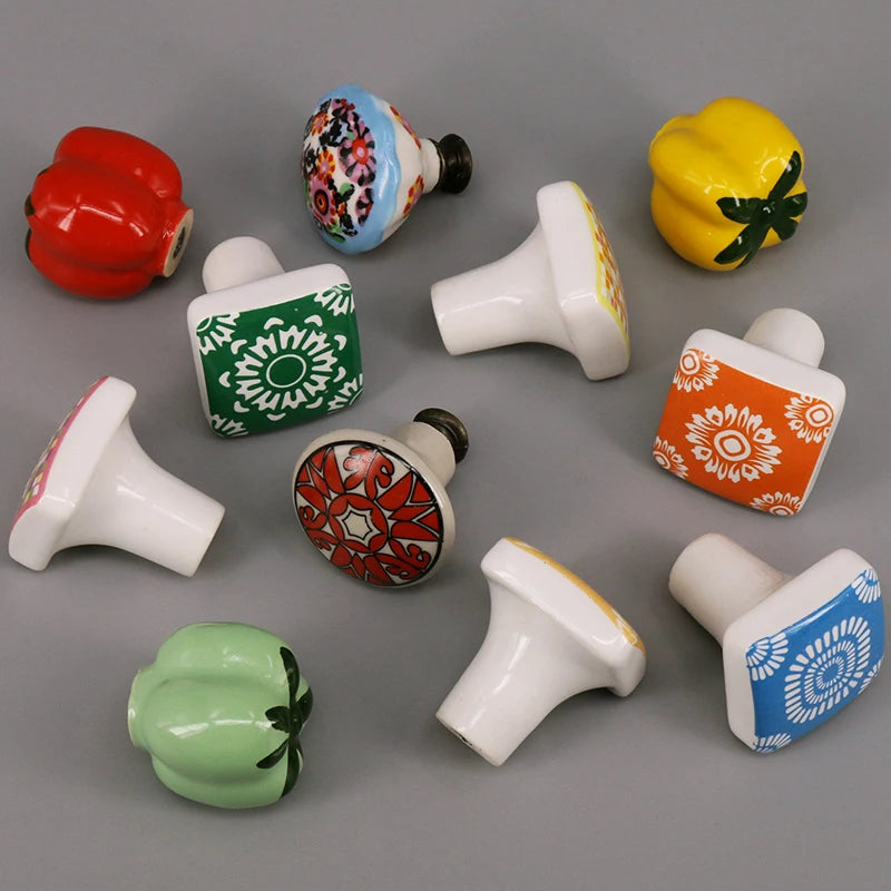 Multi-color Ceramic Drawer Knobs