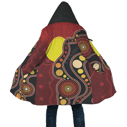 Winter Men For Women Hooded cloak Aboriginal Naidoc Week Purple Turtle