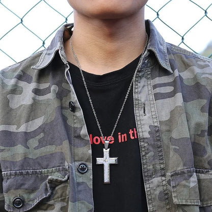 Christian Crucifix Crucifixion Pendant for Men Stainless Steel