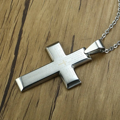 Christian Crucifix Crucifixion Pendant for Men Stainless Steel