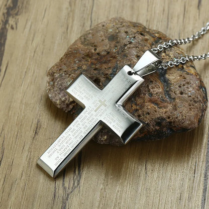 Christian Crucifix Crucifixion Pendant for Men Stainless Steel