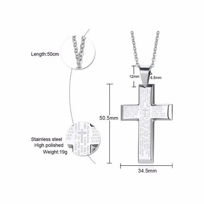Christian Crucifix Crucifixion Pendant for Men Stainless Steel