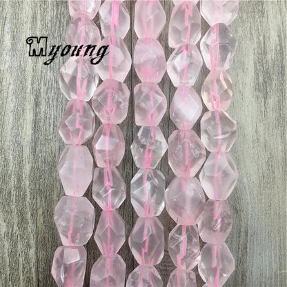 Rose Crystal Quartz Faceted Beads,