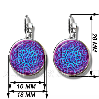 Green Hummingbird Earrings Birds Art 16mm