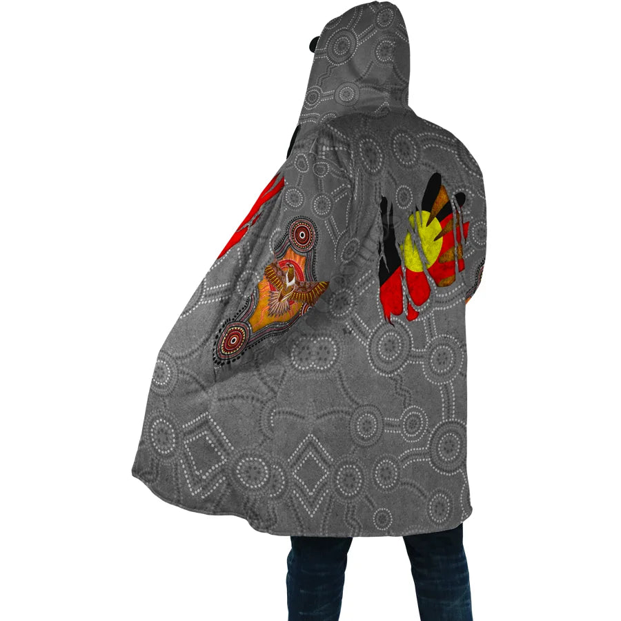 Winter Men For Women Hooded cloak Aboriginal Naidoc Week Purple Turtle