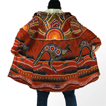Winter Men For Women Hooded cloak Aboriginal Naidoc Week Purple Turtle