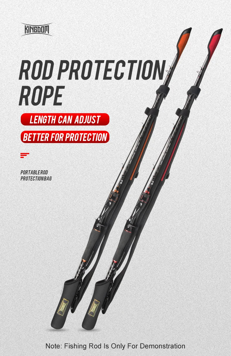 Kingdom Spinning Fishing Rods 102cm-152cm Casting Rod Protection Rope