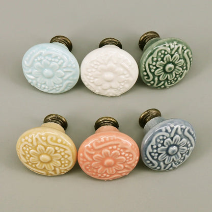 1 Piece Rural Ceramic Drawer Knob