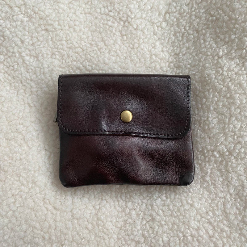 Vintage Style Men Leather Coin