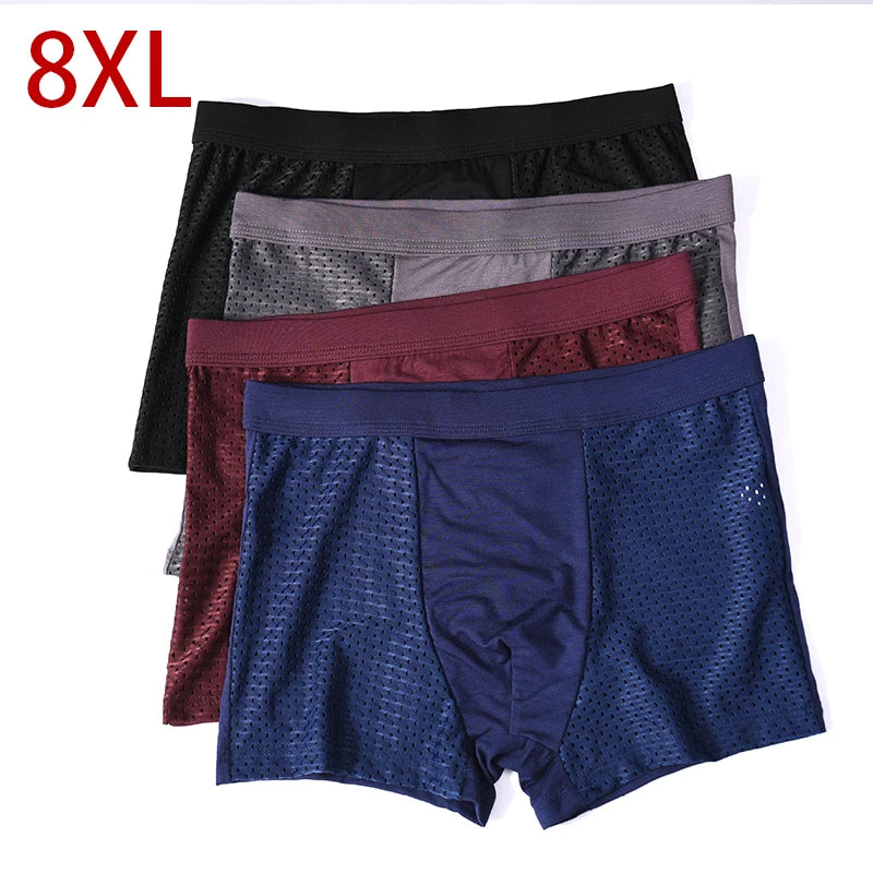 L-8XL Plus Banboo Fiber Men Underwear Male boxer