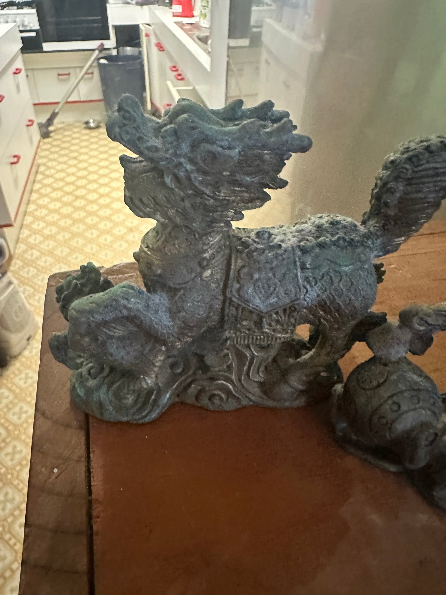 Dragons x2   12cm high x 14 cm long nearly 100 yrs old