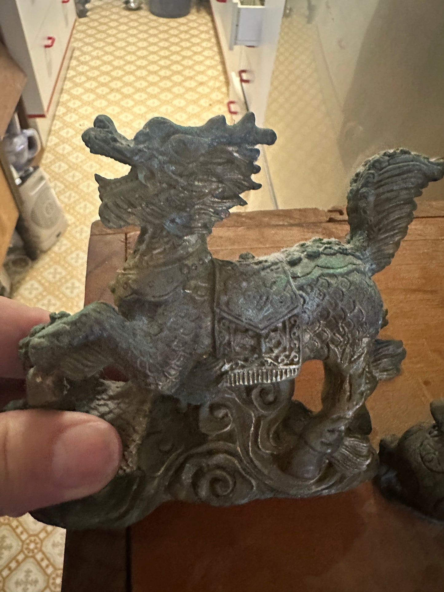 Dragons x2   12cm high x 14 cm long nearly 100 yrs old