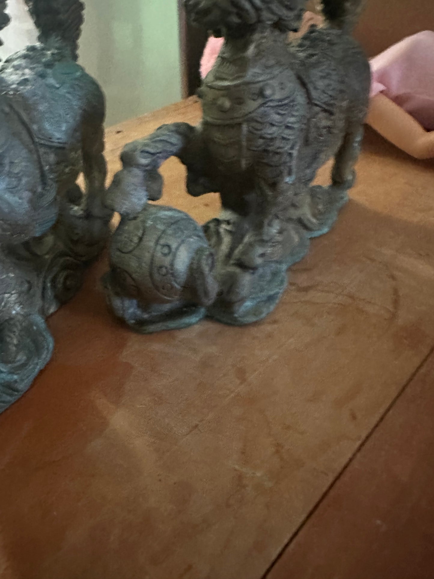 Dragons x2   12cm high x 14 cm long nearly 100 yrs old