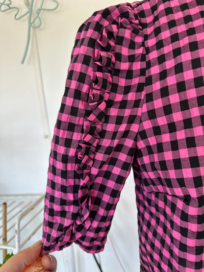 Pink and black blouse