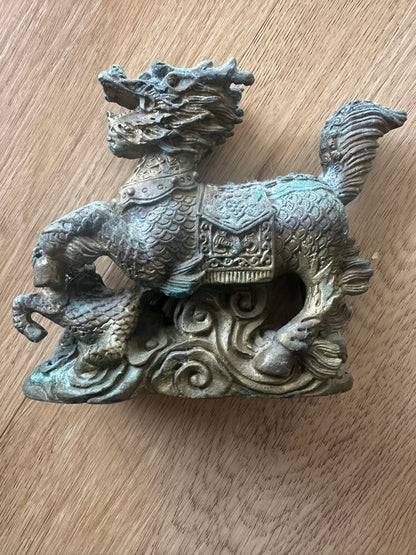 Vintage Brass Foo Dogs – Authentic Chinese Collectible Pair (Circa 1900s)