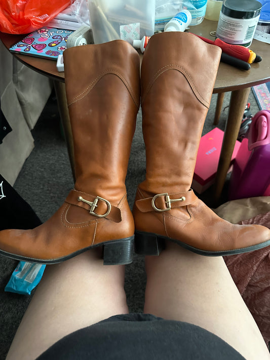 Leather Boots – JOYCA – Brown – Size 5 (pair)