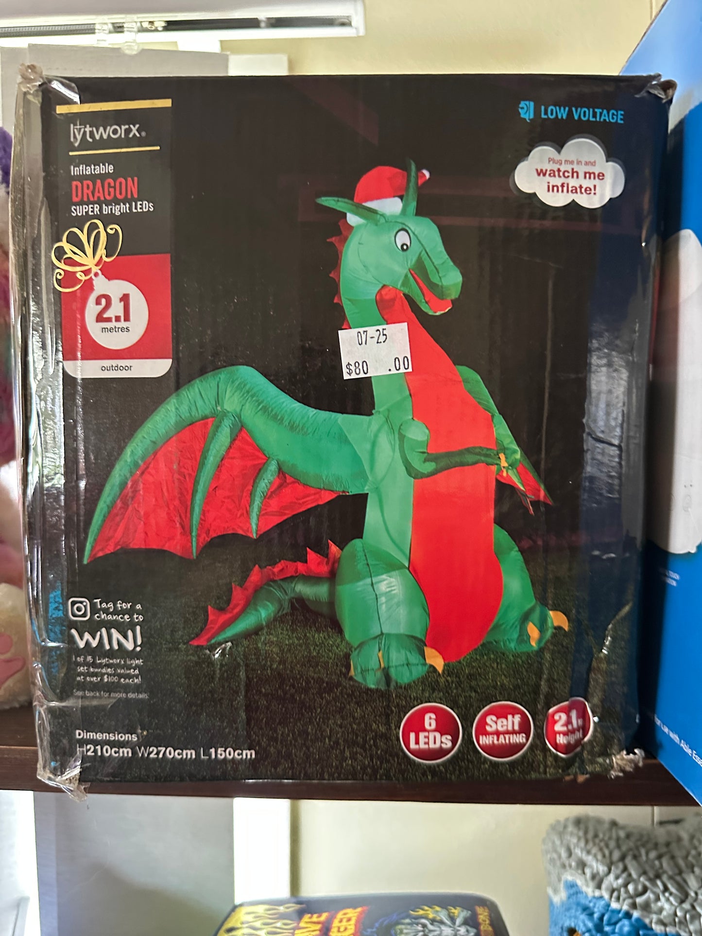 Air filled red green dragon