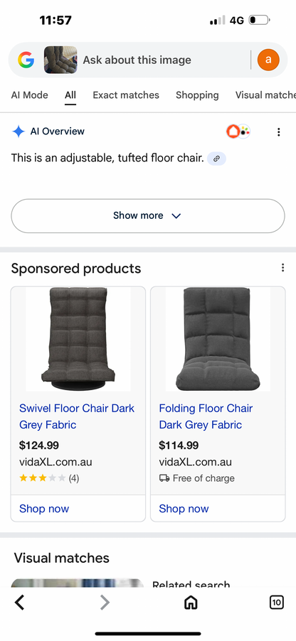 Adjustable tuffted floor chair