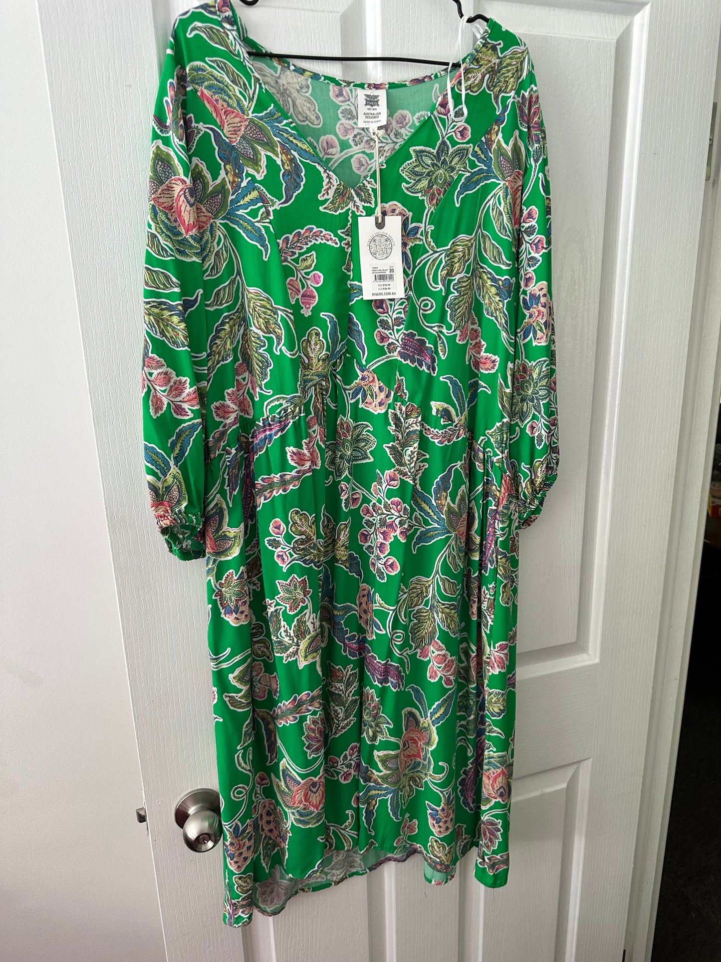 Green boho dress size cal