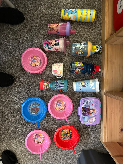 Melamine childrens plates and bowls and cups